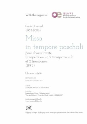 Missa in tempore paschali, pour chœur, 3 trompettes, 2 trombones, choir part