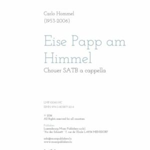 Eise Papp am Himmel, Chor SATB a cappella