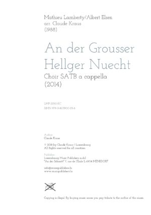 An der grousser hellger Nuecht for choir SATB (div). a cappella