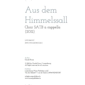 Aus dem Himmelssall for choir SATB (div). a cappella