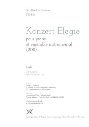 Konzert-Elegie pour piano et ensemble instrumental, parts