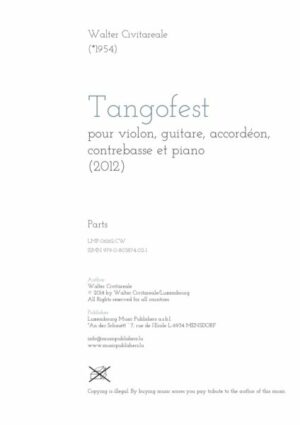 Tangofest pour violon, guitare, accordeon, contrebasse, piano, parts