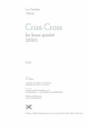 Criss-Cross for brass quintet, parts