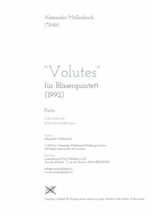 „Volutes“ für Bläserquintett, instrumental parts