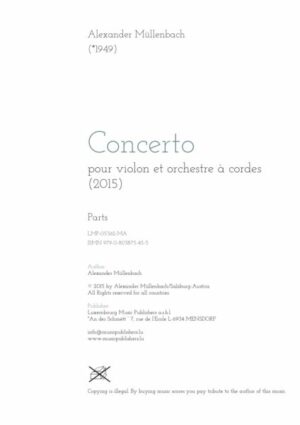 Concerto pour violon et orchestre à cordes, parts