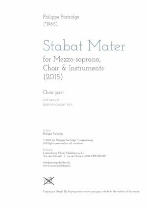 Stabat Mater, for Mezzo-soprano, Choir & Instruments, choir part