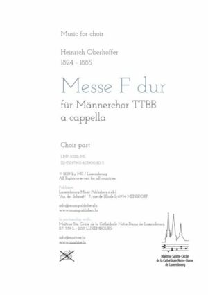 Messe in F-Dur, für Männerchor TTBB a cappella, choir part