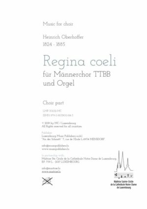 Regina coeli, für Männerchor TTBB und Orgel, choir part