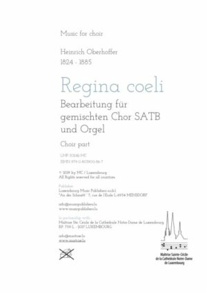 Regina coeli, Bearbeitung für gemischten Chor SATB und Orgel, choir part
