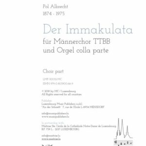 Der Immakulata, für Männerchor TTBB, choir