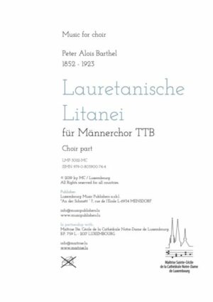 Lauretanische Litanei, für Männerchor TTB, choir part