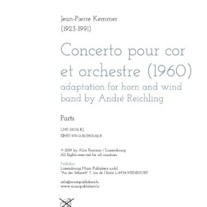 Concerto pour cor, version cor et orchestre d’harmonie, parts