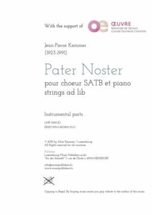 Pater Noster pour SATB et piano, strings ad lib. parts