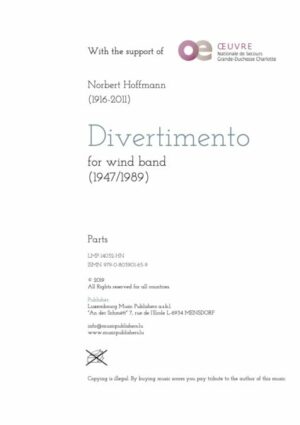 Divertimento for wind band, parts