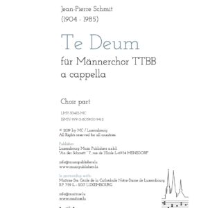 Te Deum für Männerchor TTBB, choir