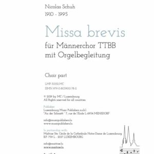 Missa brevis für Männerchor TTBB, choir part