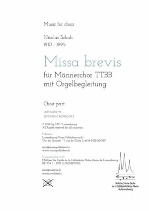Missa brevis für Männerchor TTBB, choir part