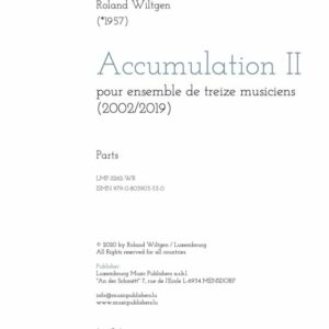 Accumulation II, pour ensemble de treize musiciens, revised edition, parts