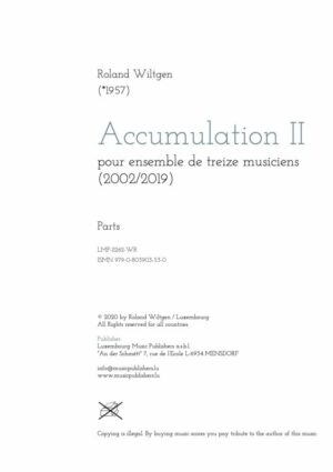 Accumulation II, pour ensemble de treize musiciens, revised edition, parts