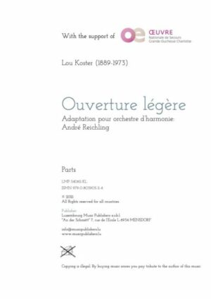 Ouverture légère, adaptation pour orchestre d’harmonie: André Reichling, parts