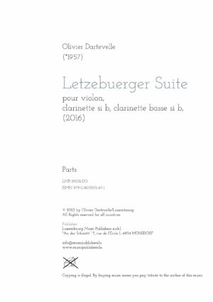 Letzebuerger Suite pour violon, clarinette si b, clarinette basse si b, parts
