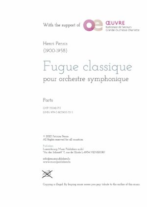 Fugue classique pour orchestre symphonique, parts